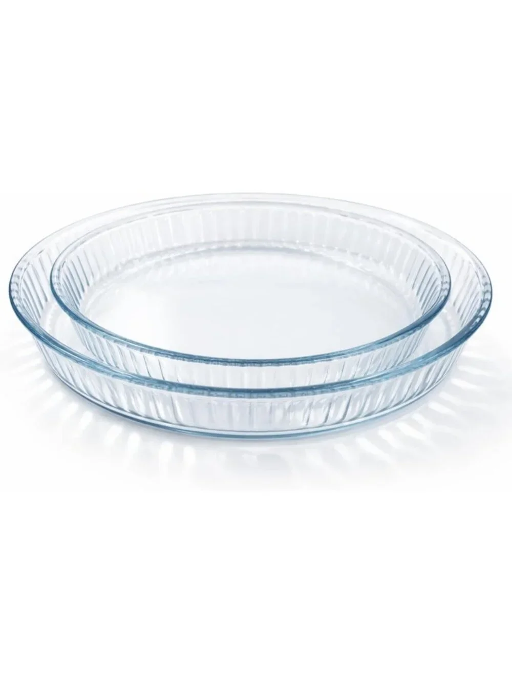 2-Piece Round Glass Baking Dishes Set - Oven Safe Casserole & Pie Pan, 12.5